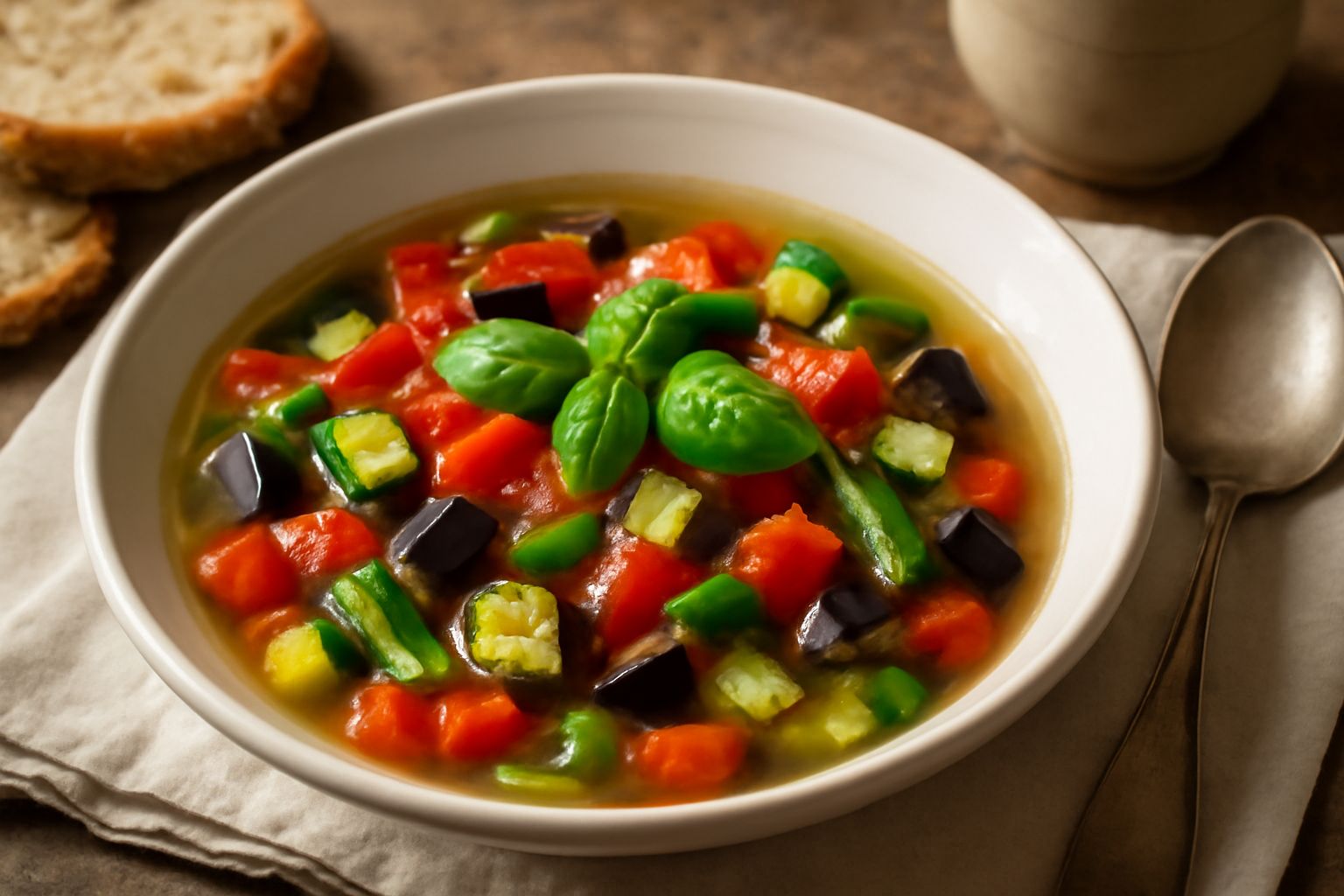 Zuppa di verdure estive