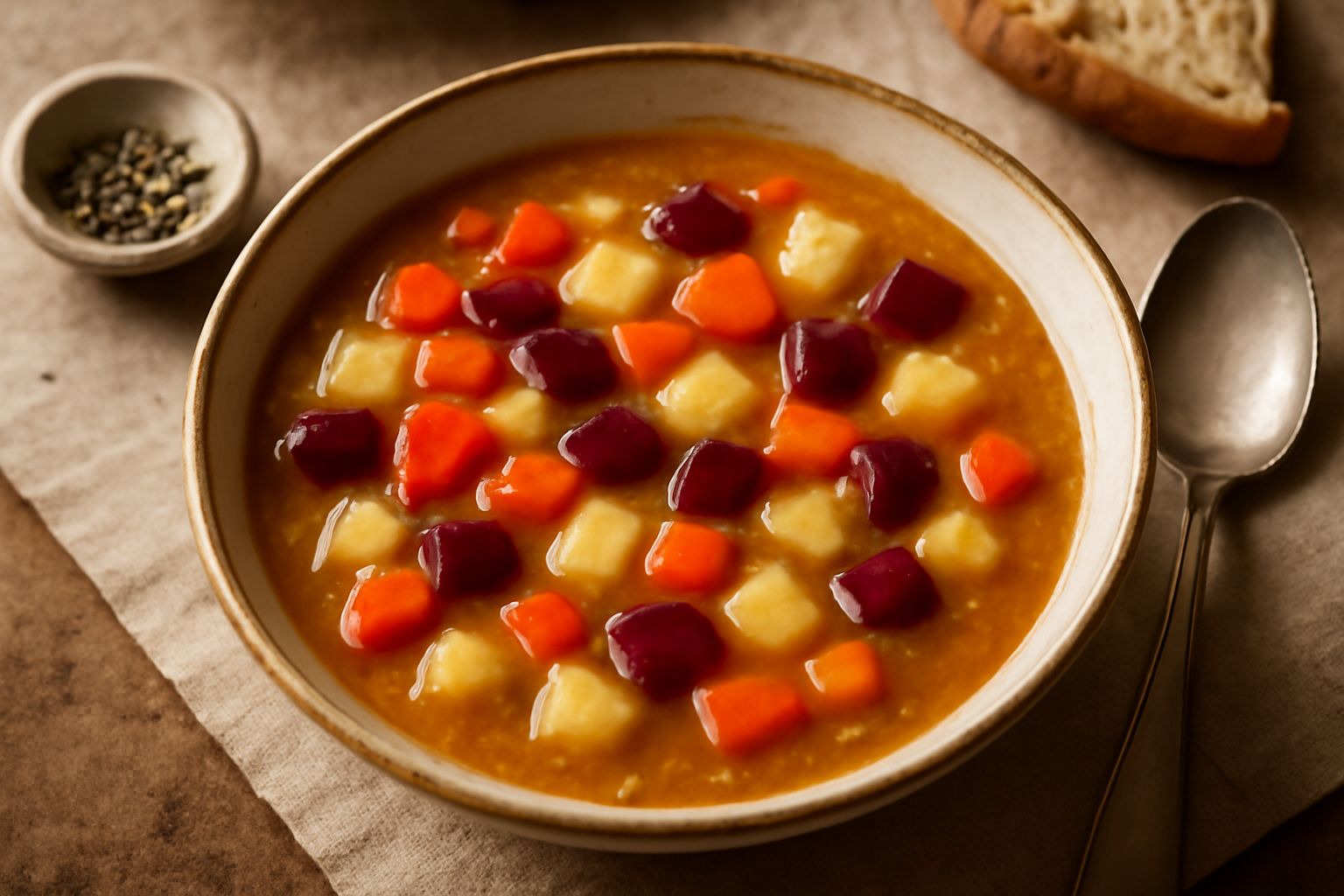 Zuppa d'inverno con radici