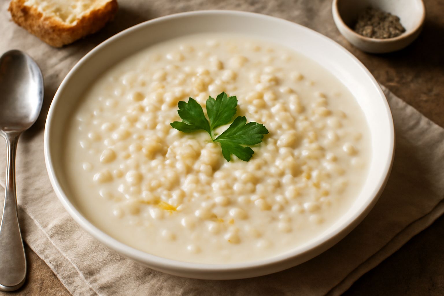 Zuppa d'orzo e latte