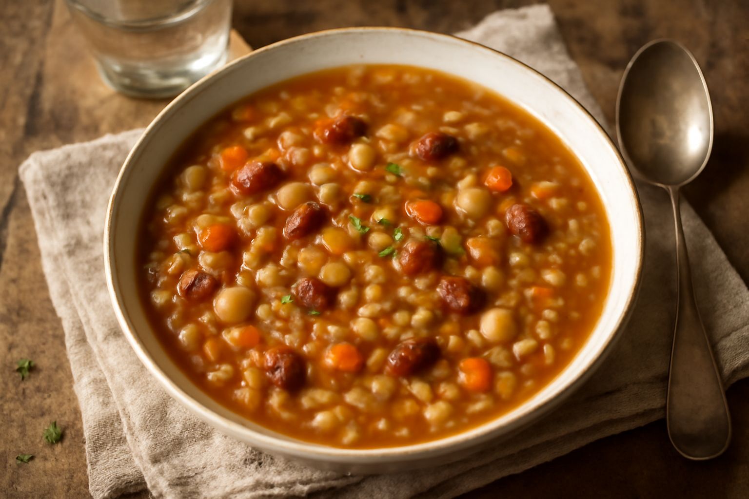 Zuppa d'orzo e legumi