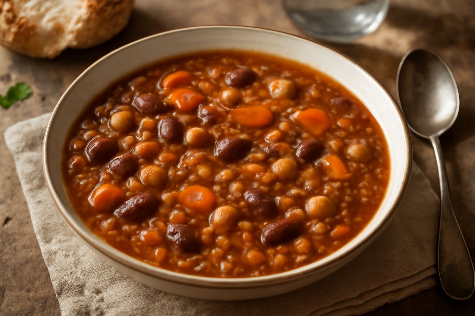 Zuppa invernale di legumi secchi