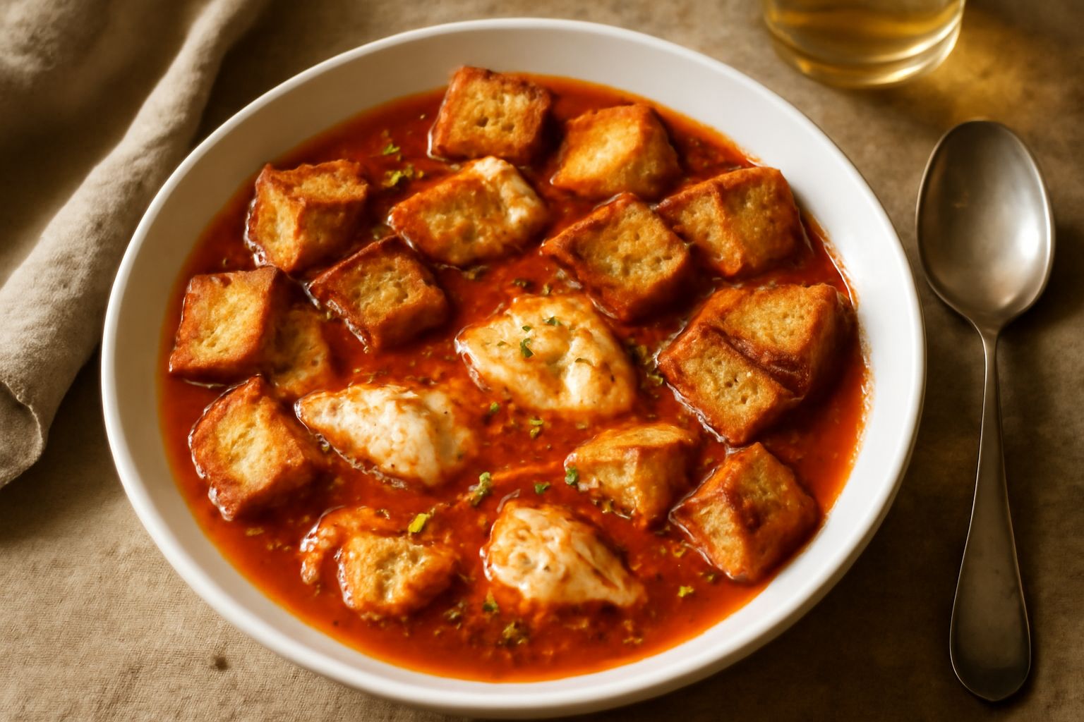 Zuppe di pesce con pane raffermo