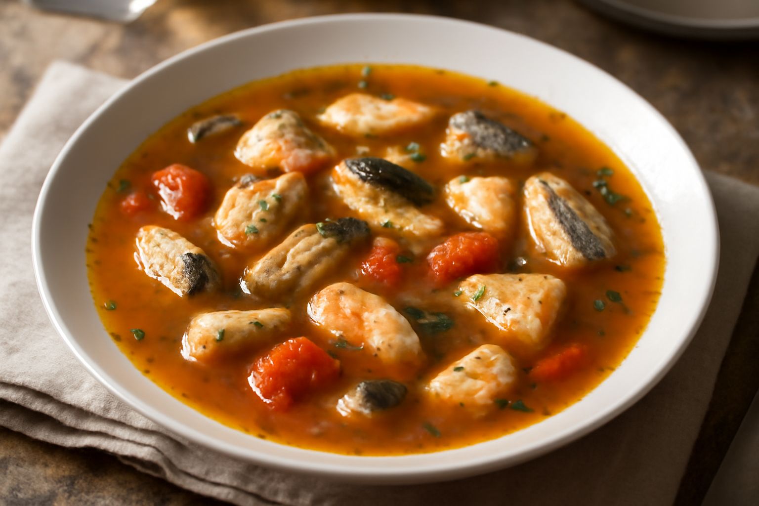 Zuppe di pesce senza molluschi